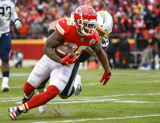 Kansas City Chiefs running back Damien Williams